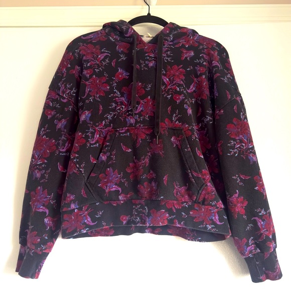 Rag & Bone Dark Floral Pullover Sweatshirt Hoodie Women Size Small - Picture 1 of 9
